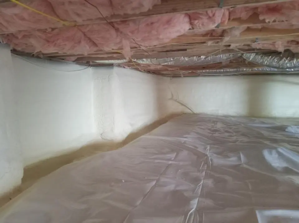 Crawl space encapsulation with closed-cell spray foam for Commercial Roof Restoration in Sequim